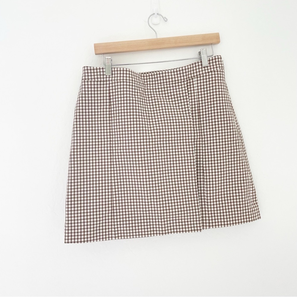 Theory plaid envelope skirt size 12